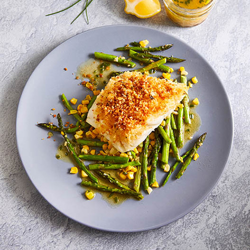 Überbackenes Kabeljaufilet