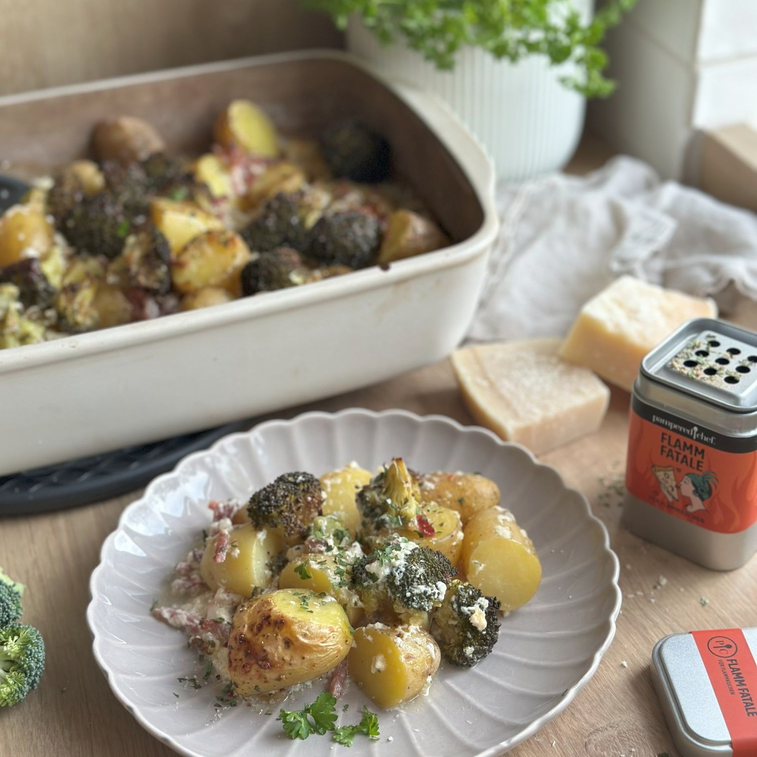 Parmesan Kartoffelauflauf mit Flamm Fatale