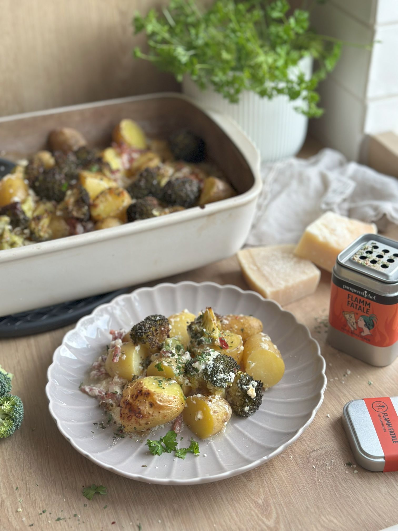Parmesan Kartoffelauflauf mit Flamm Fatale