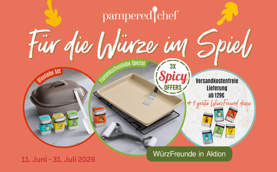 Stoneware, Gewürze und Küchenhelfer als sommerliches Aktionsangebot für gemeinsame Koch- und Genussmomente.